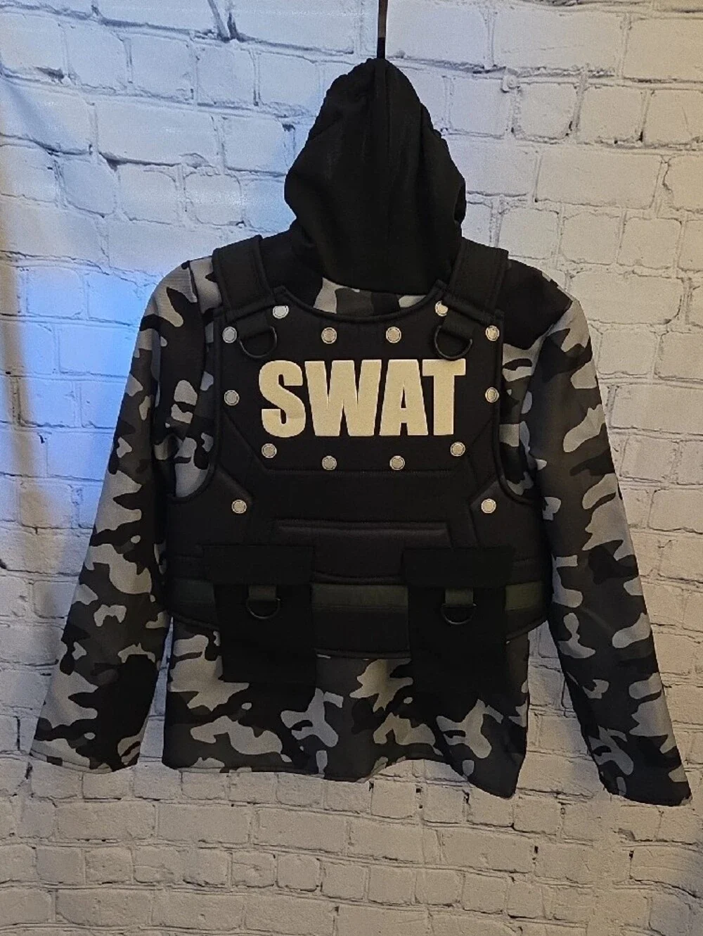 Kids SWAT Halloween Camo Costume Set with Helmet Kids 8-10